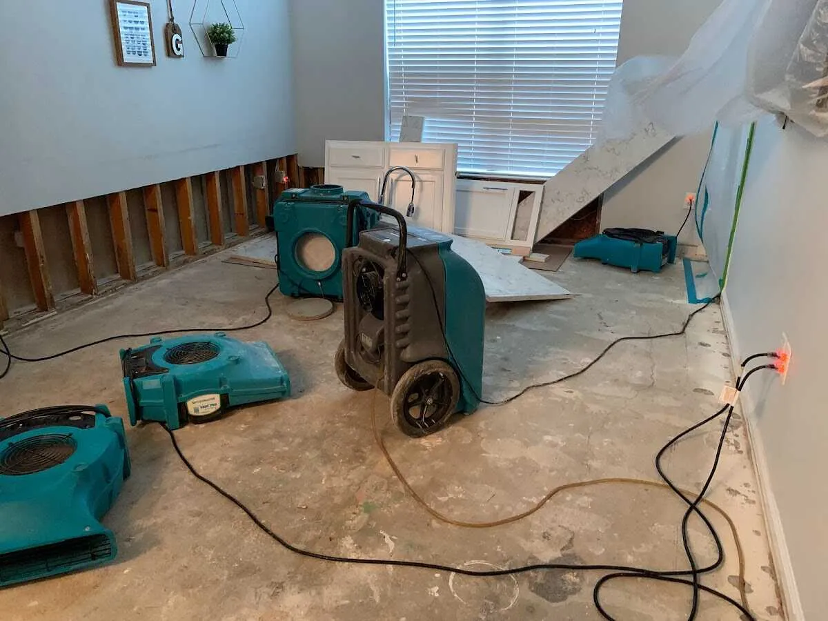 Dehumidifier in flood-cut room for Water Extraction & Removal in Sugarland Run